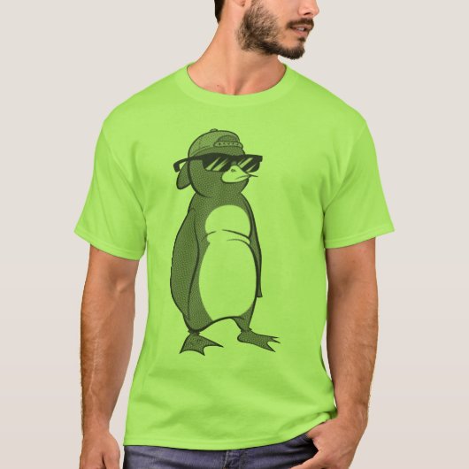 Cooler Penguin-tragende Sonnenbrillen T-Shirt (Vorderseite)