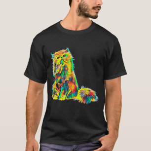 Cooler persische Katzen-Vintager farbiger Entwurf T-Shirt