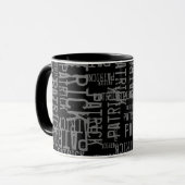 cooler personalisierter Name schwarze Mustertypogr Tasse (Vorderseite Links)