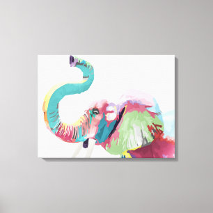 Cooler phantastischer, bunter, lebendiger Elefant Leinwanddruck