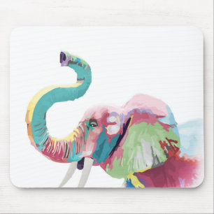 Cooler phantastischer, bunter, lebendiger Elefant Mousepad