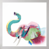 Cooler phantastischer, bunter, lebendiger Elefant Poster (Vorne)
