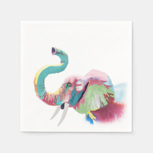 Cooler phantastischer, bunter, lebendiger Elefant Serviette