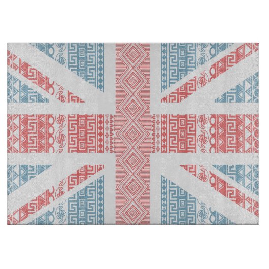Cooler phantastischer Trend Aztec U.K.Union Jack F Schneidebrett (Vorderseite)