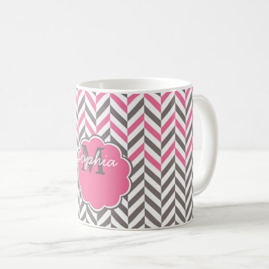 Cooler phantastischer, trendiger Monogramm-Herring Kaffeetasse (VorderseiteRechts)