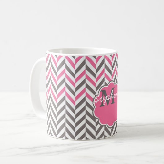 Cooler phantastischer, trendiger Monogramm-Herring Kaffeetasse (Vorderseite Links)