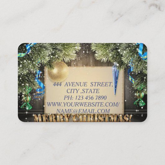 Cooler Phantastischer Weihnachtskranz Visitenkarte (Rückseite)