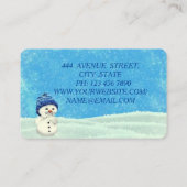 Cooler Phantastischer Weihnachtsschneemann Visitenkarte (Rückseite)