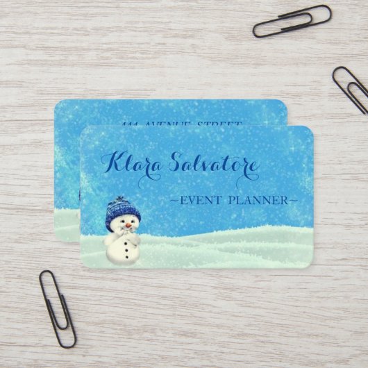 Cooler Phantastischer Weihnachtsschneemann Visitenkarte (Vorderseite/Rückseite Beispiel)