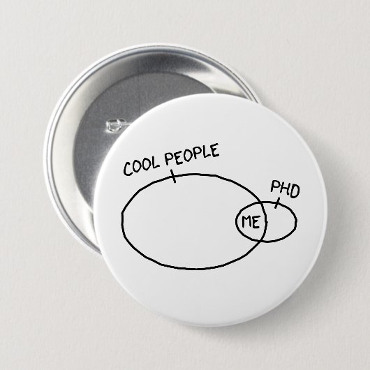 Cooler PhD-Knopf Button (Vorne & Hinten)