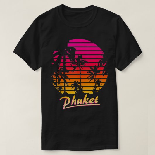 Cooler Phuket 80er Palm Trees Sommersonnengang T-Shirt (Design vorne)