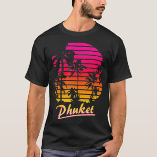 Cooler Phuket 80er Palm Trees Sommersonnengang T-Shirt