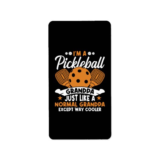 Cooler Pickleball-Großpapper Adressaufkleber (Vorne)