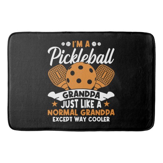 Cooler Pickleball-Großpapper Badematte (Vorderseite)