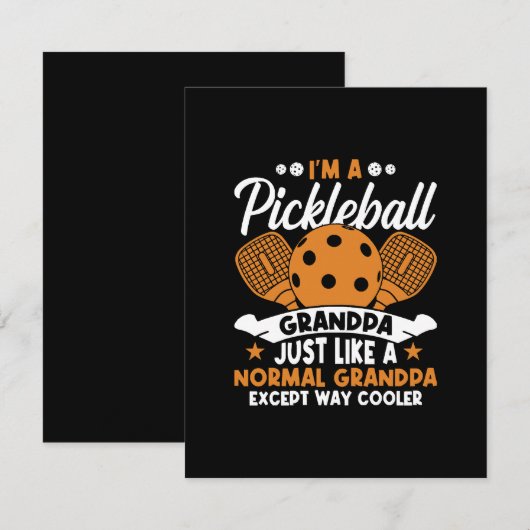 Cooler Pickleball-Großpapper Begleitkarte (Vorne/Hinten)