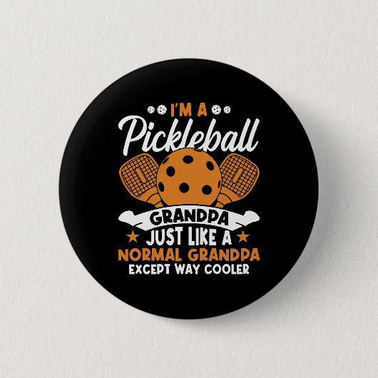 Cooler Pickleball-Großpapper Button (Vorderseite)