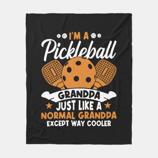 Cooler Pickleball-Großpapper Fleecedecke (Vorderseite)
