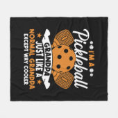 Cooler Pickleball-Großpapper Fleecedecke (Vorderseite (Horizontal))