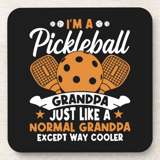 Cooler Pickleball-Großpapper Getränkeuntersetzer (Vorderseite)