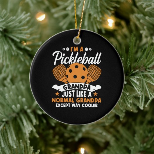 Cooler Pickleball-Großpapper Keramik Ornament (Baum)