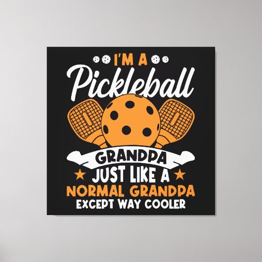 Cooler Pickleball-Großpapper Leinwanddruck (Vorderseite)