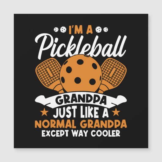 Cooler Pickleball-Großpapper Magnetkarte (Vorderseite)