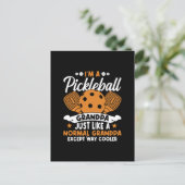 Cooler Pickleball-Großpapper Postkarte (Stehend Vorderseite)