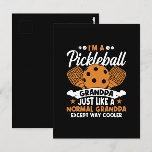 Cooler Pickleball-Großpapper Postkarte