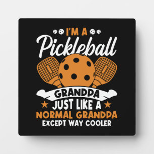 Cooler Pickleball-Opa-Spieler Fotoplatte