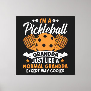 Cooler Pickleball-Opa-Spieler Leinwanddruck