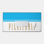 Cooler Pickleball Text Sky Blauer Weißer Farbblock Schreibtischunterlage (Tastatur & Maus)