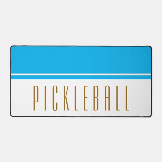 Cooler Pickleball Text Sky Blauer Weißer Farbblock Schreibtischunterlage (Vorderseite)