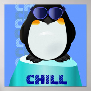 COOLER Pinguin für KINDER Poster