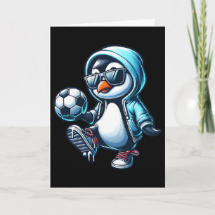 Cooler Pinguin-Fußballspieler Mit Sonnenbrille Karte