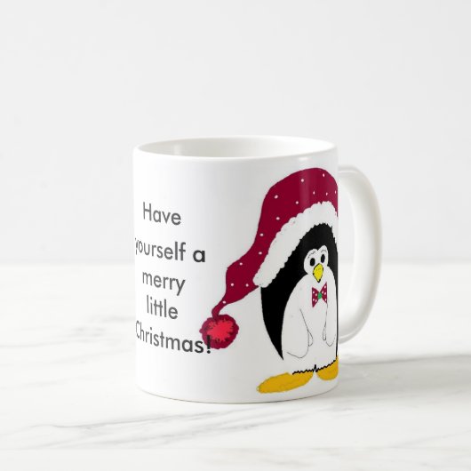 Cooler Pinguin in einem Red Hat Kaffeetasse (VorderseiteRechts)