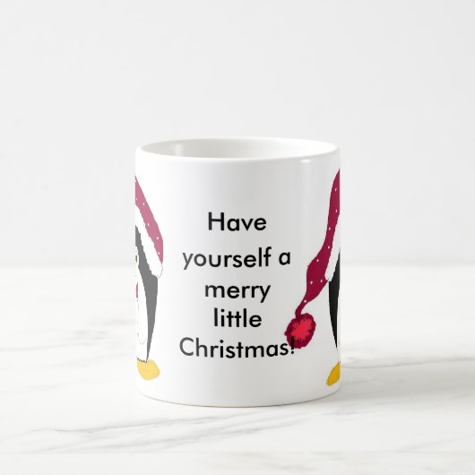 Cooler Pinguin in einem Red Hat Kaffeetasse (Mittel)