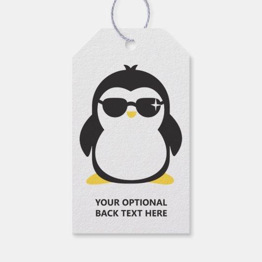 Cooler Pinguin mit benutzerdefiniertem Text Geschenkanhänger (Rückseite)