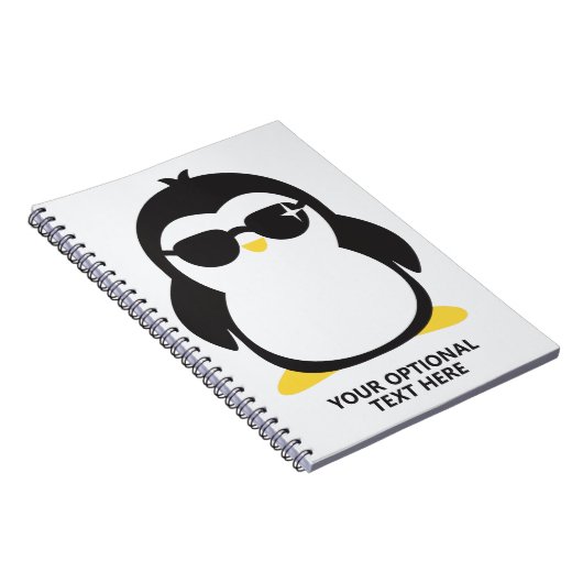 Cooler Pinguin mit benutzerdefiniertem Text Notizblock (Rechte Seite)