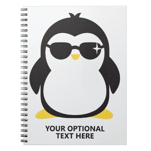 Cooler Pinguin mit benutzerdefiniertem Text Notizblock (Vorderseite)