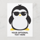 Cooler Pinguin mit benutzerdefiniertem Text Postkarte (Vorderseite)