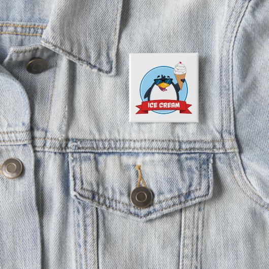 Cooler Pinguin mit Eiscreme Button (Beispiel)