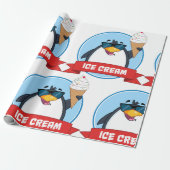 Cooler Pinguin mit Eiscreme Geschenkpapier (Ungerollt)