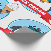 Cooler Pinguin mit Eiscreme Geschenkpapier
