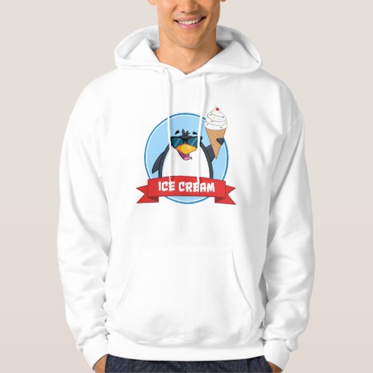 Cooler Pinguin mit Eiscreme Hoodie (Vorderseite)