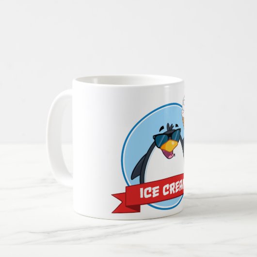 Cooler Pinguin mit Eiscreme Kaffeetasse (Vorderseite Links)