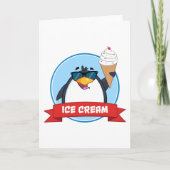 Cooler Pinguin mit Eiscreme Karte (Vorderseite)