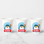 Cooler Pinguin mit Eiscreme Pappbecher