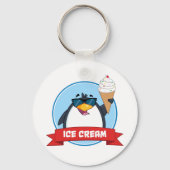 Cooler Pinguin mit Eiscreme Schlüsselanhänger (Vorderseite)