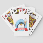 Cooler Pinguin mit Eiscreme Spielkarten (Rückseite)