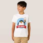 Cooler Pinguin mit Eiscreme T-Shirt (Vorne ganz)